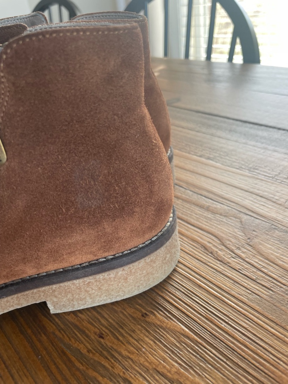 Italeau Chestnut Suede Side-Zip Ankle Booties hand made - Picture 6 of 8